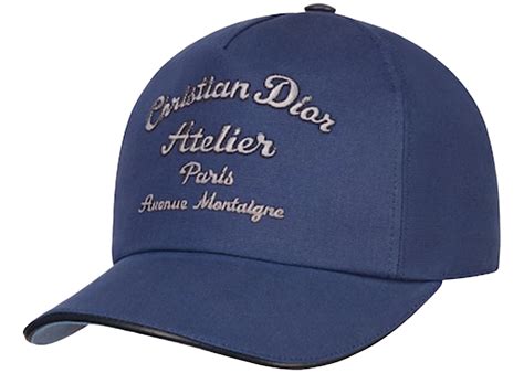 christian dior atelier baseball cap|Christian Dior Atelier Baseball Cap Navy Blue Cotton Canvas.